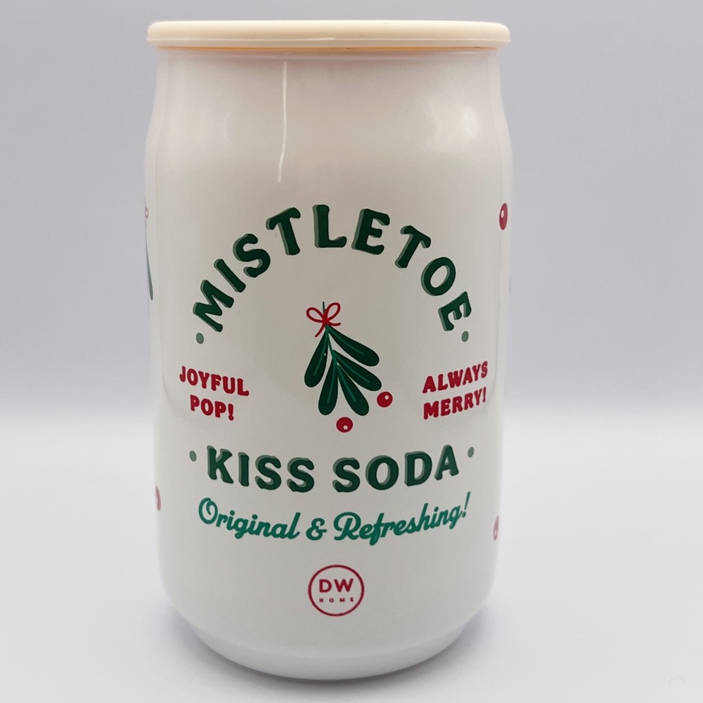 NEW DW Home Christmas Holiday Winter Mistletoe Kiss Soda Candles Red Green White